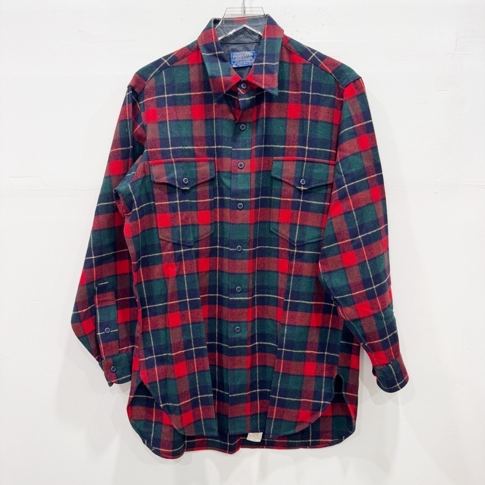 Vintage Pendleton Pure Virgin Wool Flannel Shirt Kilgore Tartan 16 1/2